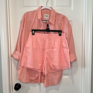 NWT Abercrombie & Fitch salmon matching set - M